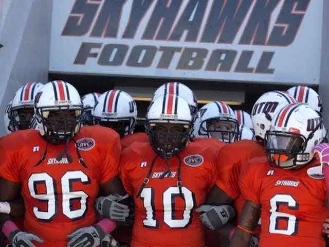 UTM Football players in the tunnel before a game