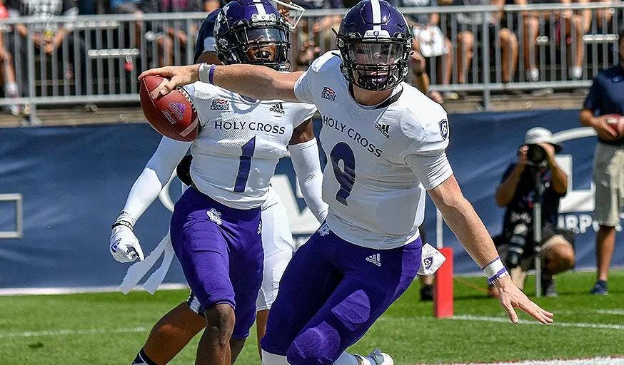 Quarterback Matthew Sluka has guided the Holy Cross football team to a 9-2 overall record this fall
