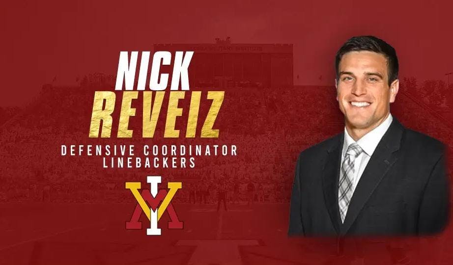 VMI Hires Nick Reveiz as their Defensive Coordinator and Linebackers coach