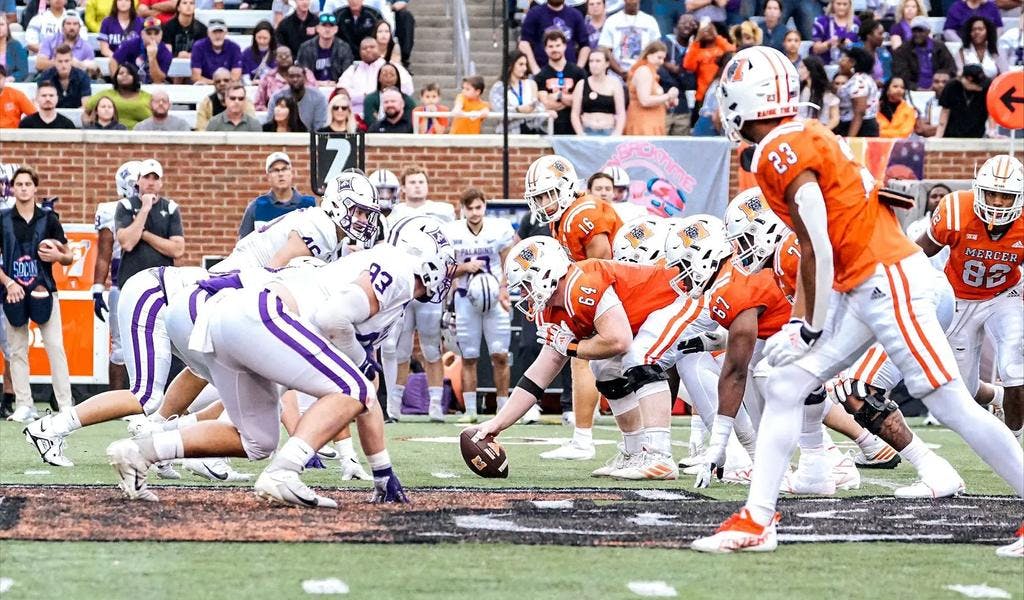 Mercer’s offense lined up against Furman’s defense